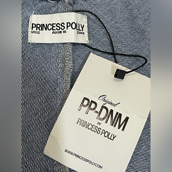NWT Princess Polly Arwen Denim Mini Dress Blue Size 12 - Picture 7 of 11